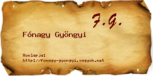 Fónagy Gyöngyi névjegykártya