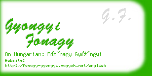 gyongyi fonagy business card